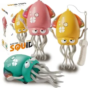 Electric Crawling Octopus Toy, Electric Dancing Octopus Toy, with LED & Music (1*Red)