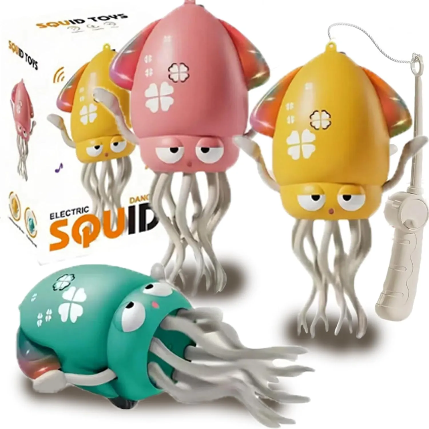 Electric Crawling Octopus Toy, Electric Dancing Octopus Toy, with LED & Music (1*Red)