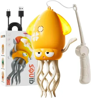 Electric Dancing Octopus Toy for Kids - Automatic Obstacle Avoidance, LED Lights & Music, Interactive Crawling Robot Toy for Toddlers, USB Rechargeable, Gift for Boys Girls (Yellow)