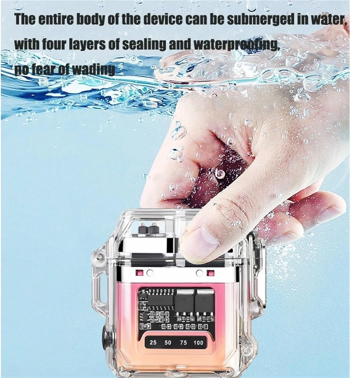 Electric Plasma Lighter Windproof, Waterproof, Flameless with Type-C Fast Charging for Hiking, Outing, Camping,Adventure(Black)