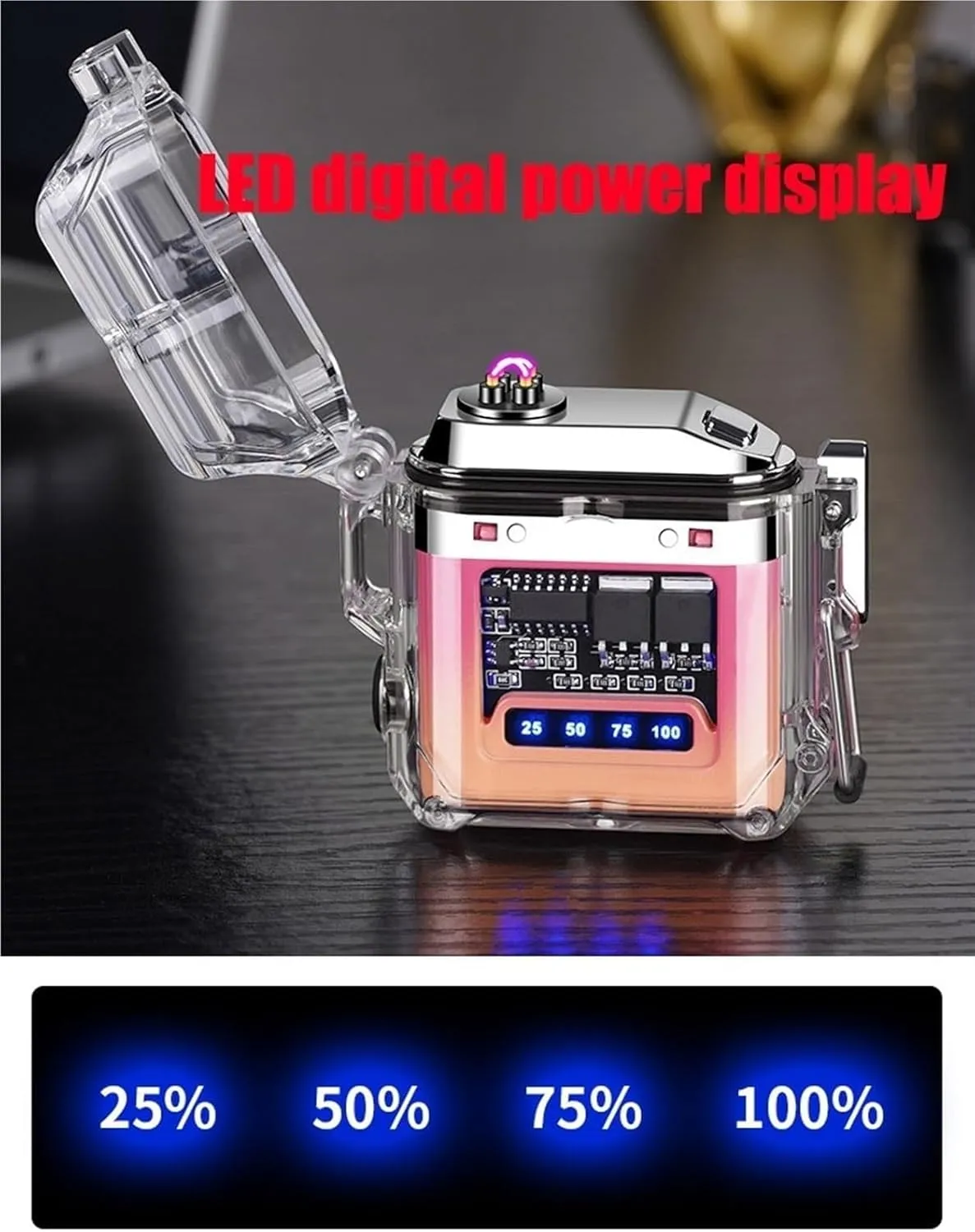 Electric Plasma Lighter Windproof, Waterproof, Flameless with Type-C Fast Charging for Hiking, Outing, Camping,Adventure(Black)