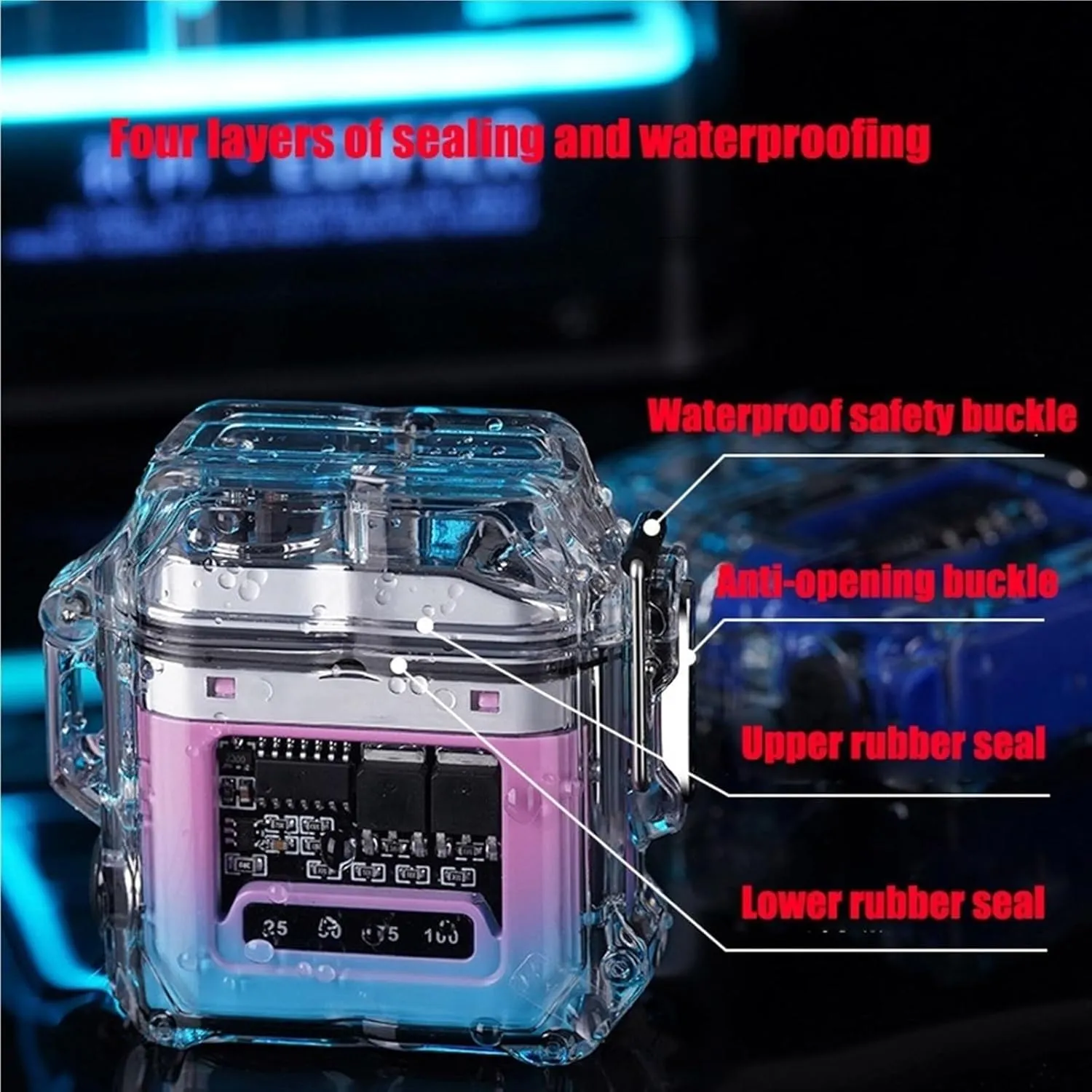 Electric Plasma Lighter Windproof, Waterproof, Flameless with Type-C Fast Charging for Hiking, Outing, Camping,Adventure(Black)