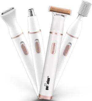 Electric Razors for Women, 4 in 1 Cordless Portable Rechargeable Womens Electric Shaver for Legs Face Eyebrow Nose Pubic Hair Bikini Trimmer, Painless Body Hair Remover by Gurelax