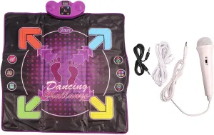 Electronic Dance Pad with Microphone, 8 Built in Songs, Touching and Stepping Improve Coordination Toy For Kids (Lighting Type)