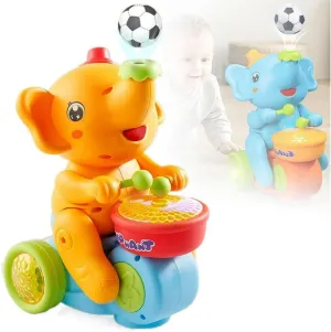 Elephant Light Up Sensory Toy with Music, Blowing Ball and Drumming, Fun Educational Toy for Kids, Autism Sensory Birthday Gifts for Autistic Kids Boy Girl 3 4 5-7 8-12 Years Old
