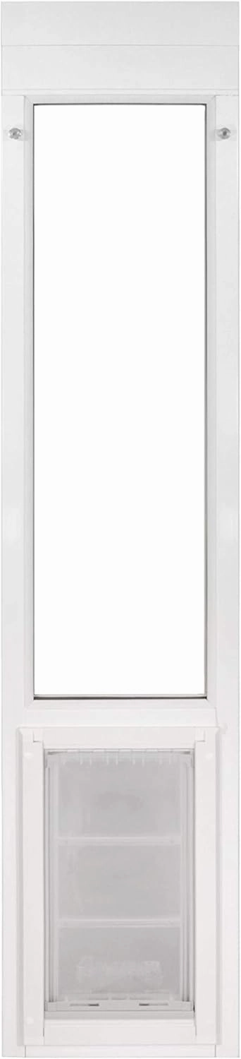Endura Flap Pet Door for Vinyl Sliding Glass Doors | Weatherproof & Insulated Dog Door for Vinyl Sliders | Durable with Secure Locking Cover | White, Large Flap, 77.25"-80.25" Slider Height