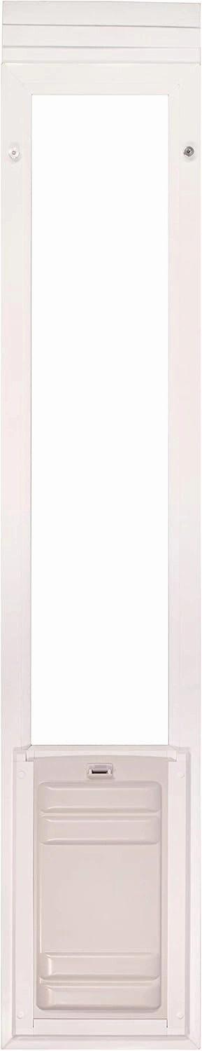 Endura Flap Pet Door for Vinyl Sliding Glass Doors | Weatherproof & Insulated Dog Door for Vinyl Sliders | Durable with Secure Locking Cover | White, Large Flap, 77.25"-80.25" Slider Height