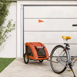 Enhance Pet Adventures with Durable Bike Trailer, Sturdy Iron Frame, Convenient Design for Small Dogs, Orange