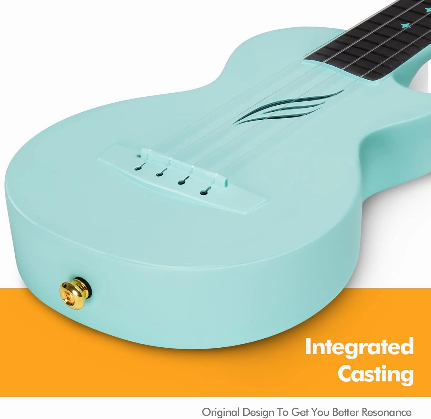 Enya Soprano Ukulele 21 Inch Carbon Fiber Cutaway Travel Ukelele for Adult with Beginner Bundle Kit Including Case, Strap, Capo and Strings（Nova U Mini Blue）
