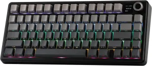 EPOMAKER X Aula F75 MAX Wireless Mechanical Keyboard with TFT Screen and Knob, Gasket Gaming Keyboard in 75% Layout, Hot Swappable, RGB Backlight, for PC/Mac/Linux (Black Gradient)