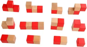 ERINGOGO 1 Set Double Color Blocks Educational Shapes Colored Square Blocks Educational Cube Funny Blocks Two-Color Blocks Geometric Blocks Wood