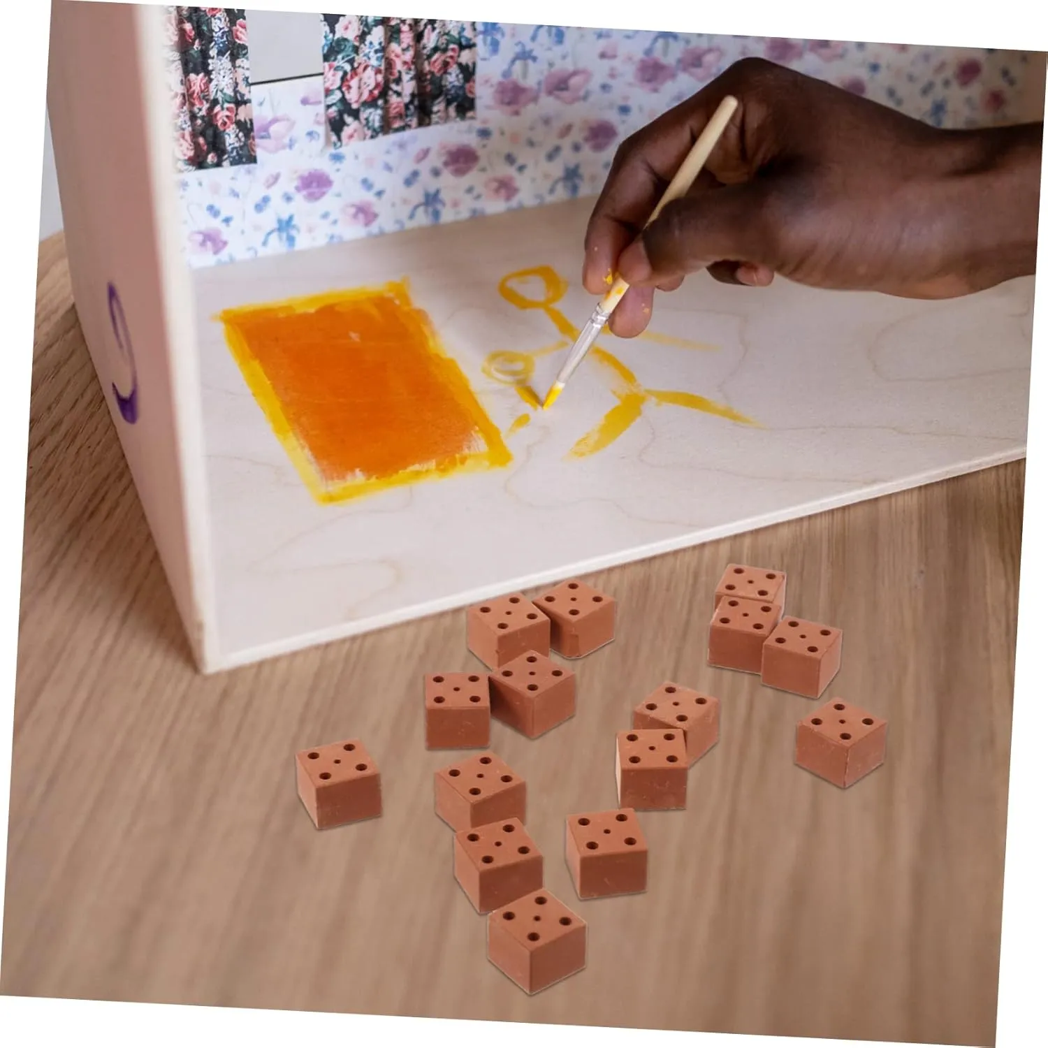 ERINGOGO 2sets Mini Bricks Ornament Set Miniature Bricks for Garden Building Decorative Safety Polishing 20pcs*2