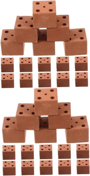 ERINGOGO 2sets Mini Bricks Ornament Set Miniature Bricks for Garden Building Decorative Safety Polishing 20pcs*2