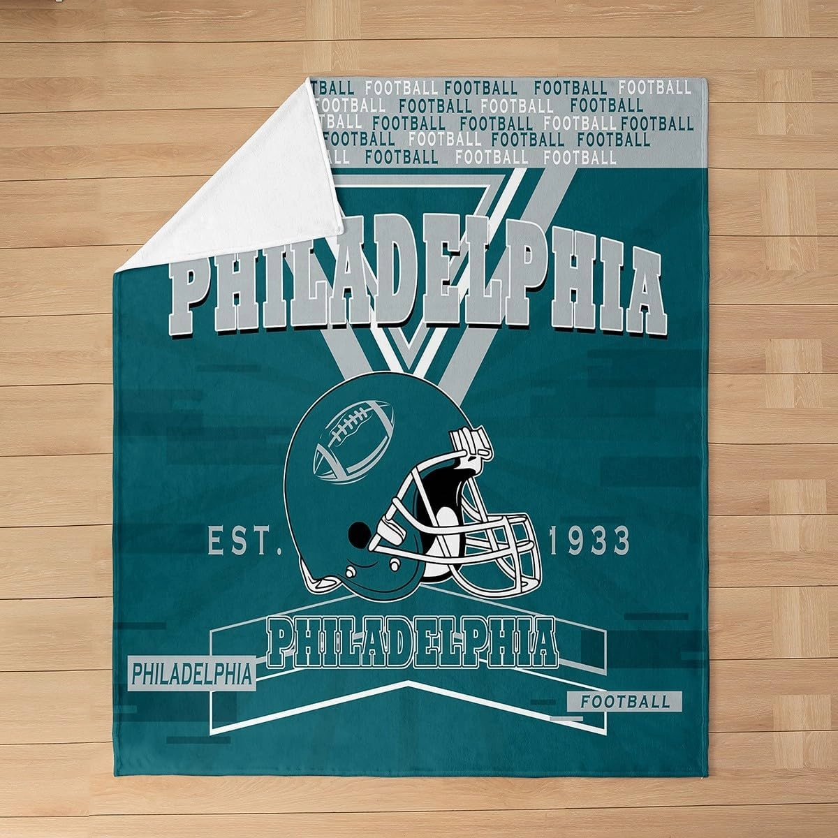 Erosebridal Football Throw Blanket Twin 60x80 inch,Rugby Fleece Blanket for Football Fan,Football City Bed Blanket,Sports Flannel Blanket for Living Room(Philadelphia)