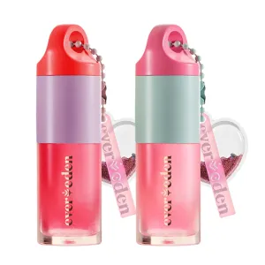 Evereden Kids Tinted Non Toxic Lip Gloss Kit: Ruby Red & Sakura Pink - Vegan Makeup Kit for Girls - Hydrating Lip Gloss with Cherry, Peach, & Cranberry Oils