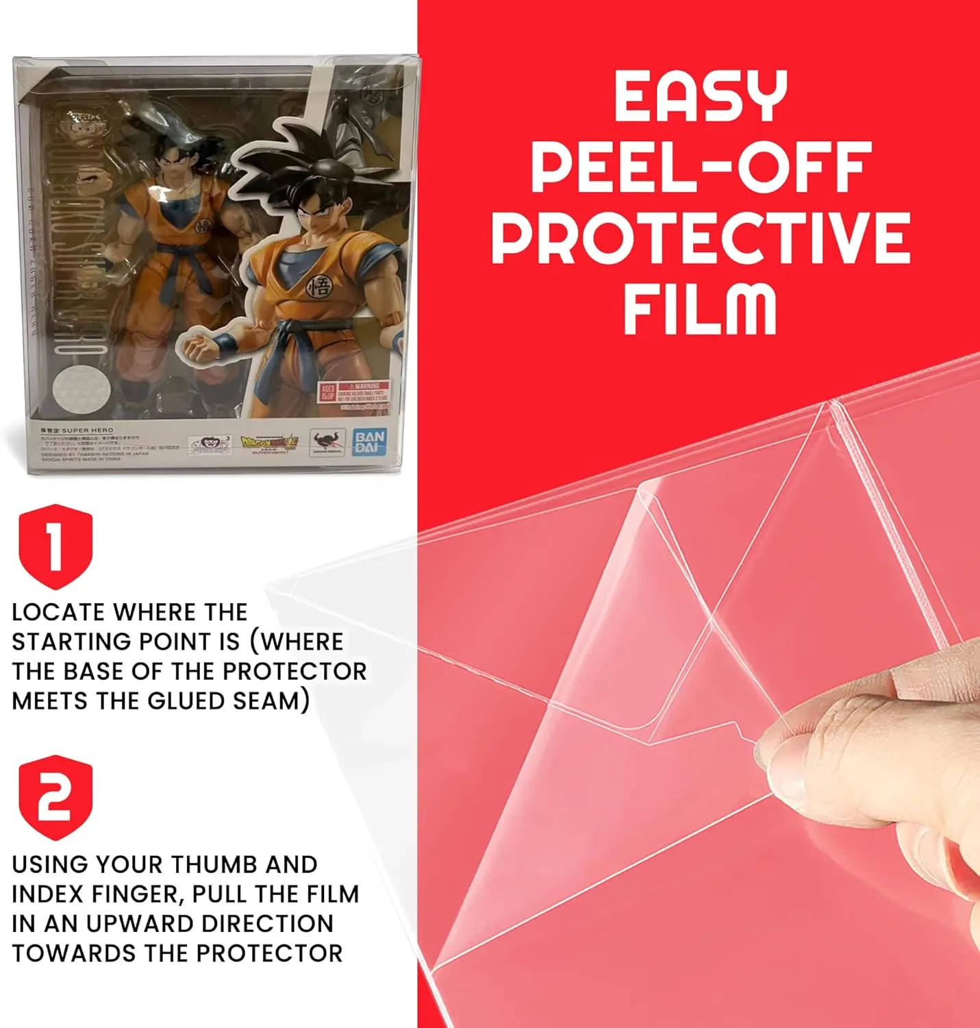 EVORETRO SH Figure Son Goku Super Hero PET Protector Case Pack of 10 - 0.40 mm Archival Grade, Crystal Clear Display, Impact Resistant, Durable, Custom Fit Goku Figure, Perfect Collector’s Gift