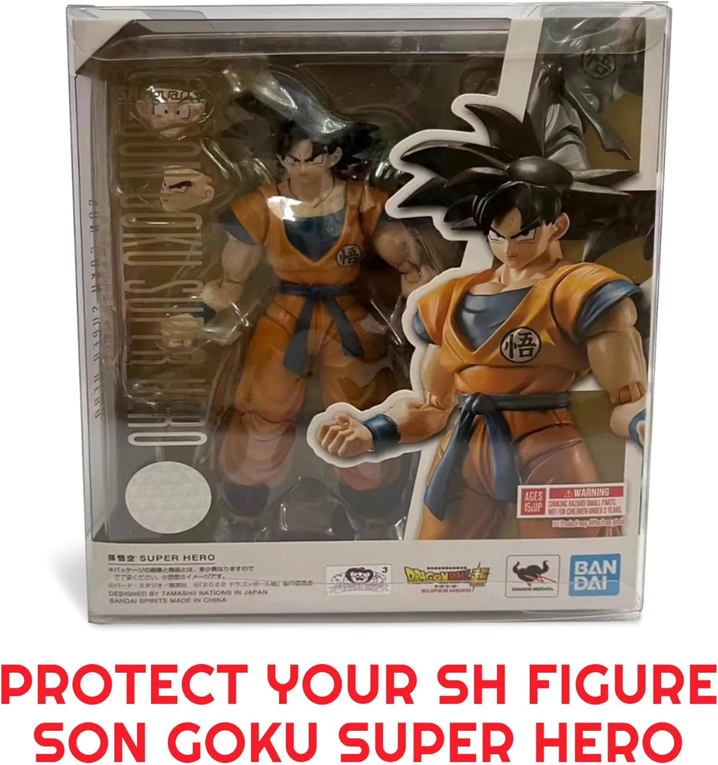 EVORETRO SH Figure Son Goku Super Hero PET Protector Case Pack of 10 - 0.40 mm Archival Grade, Crystal Clear Display, Impact Resistant, Durable, Custom Fit Goku Figure, Perfect Collector’s Gift