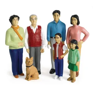Excellerations Educational Multicultural Pretend Play 2.25 inches - 5.25 inches H Figurine Asian Family Dolls Set of 7, Educational, PreK, Children Ages 3 Years and Up
