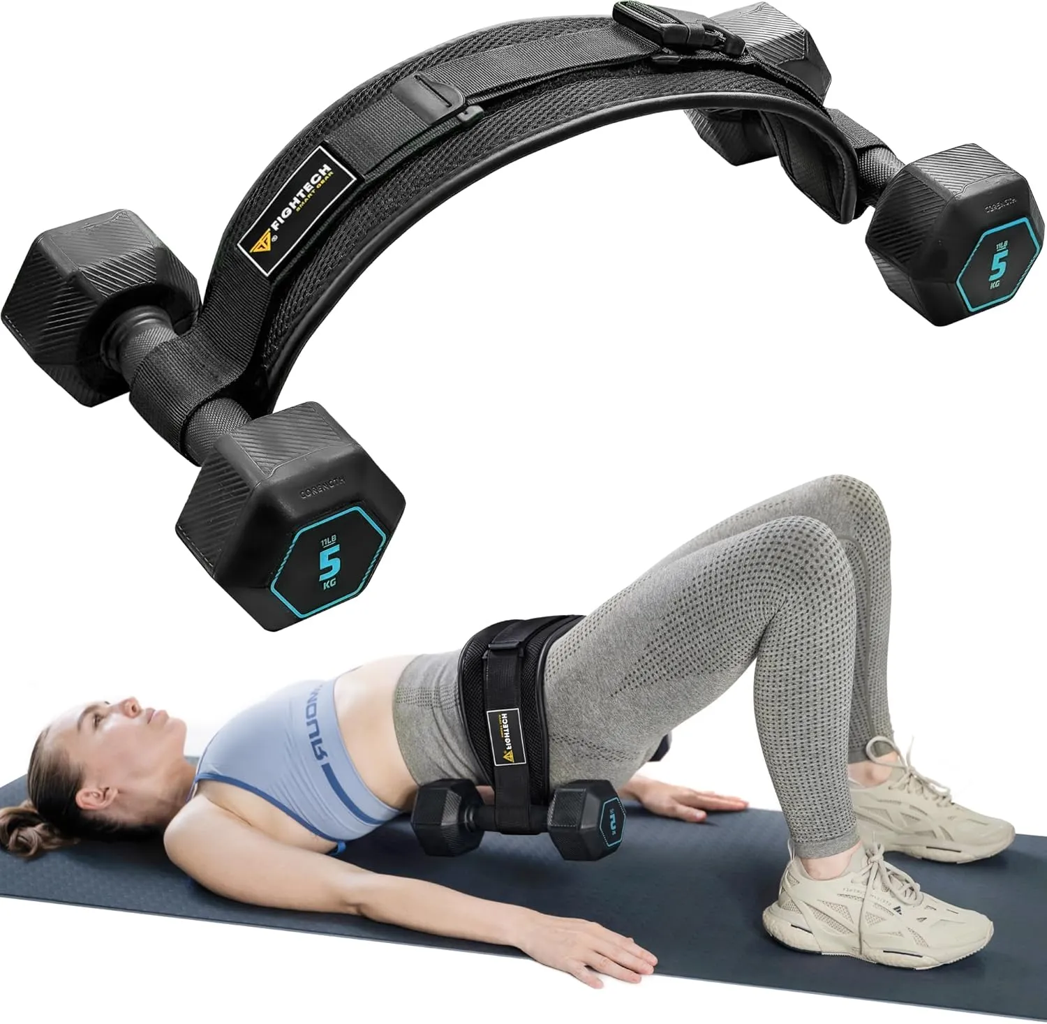 Exercise Hip Thrust Belt with Slip-Resistant Padding - Easy to Use with Dumbbells, Kettlebells, or Plates - Protects Your Hips for Gym, Home Workouts, or On the Go