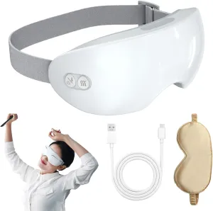 Eyerelis Steam Therapy Mask, 2 Levels Adjustable Smart Hot & Cold Steam Eye Mask for Dark Circles, Puffiness, Dry Eyes Relief (White)