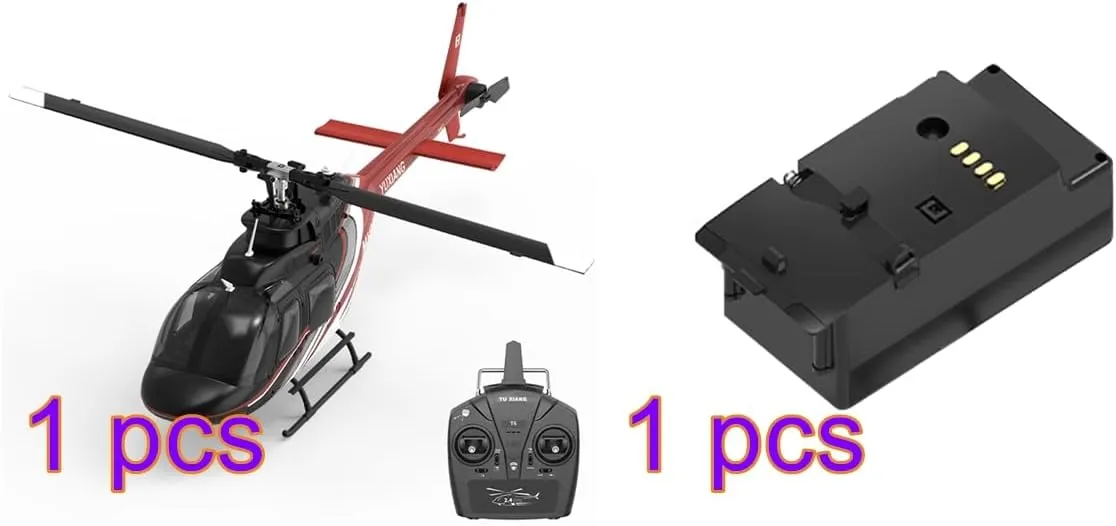 F08 1/27 206 RC Helicopter for Adults, 2.4G 6CH Brushless Direct-Drive 3D/6G Flybarless Military Remote Control Helicopter with Optical Flow Positioning, 1 Battery, Gift -RTF