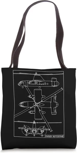 Fairey Rotodyne British Compound Gyroplane Blueprint Tote Bag