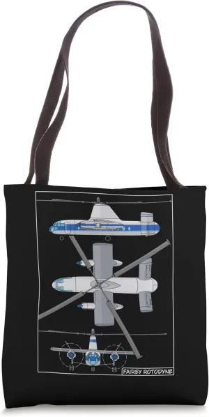 Fairey Rotodyne British Compound Gyroplane Diagram Tote Bag