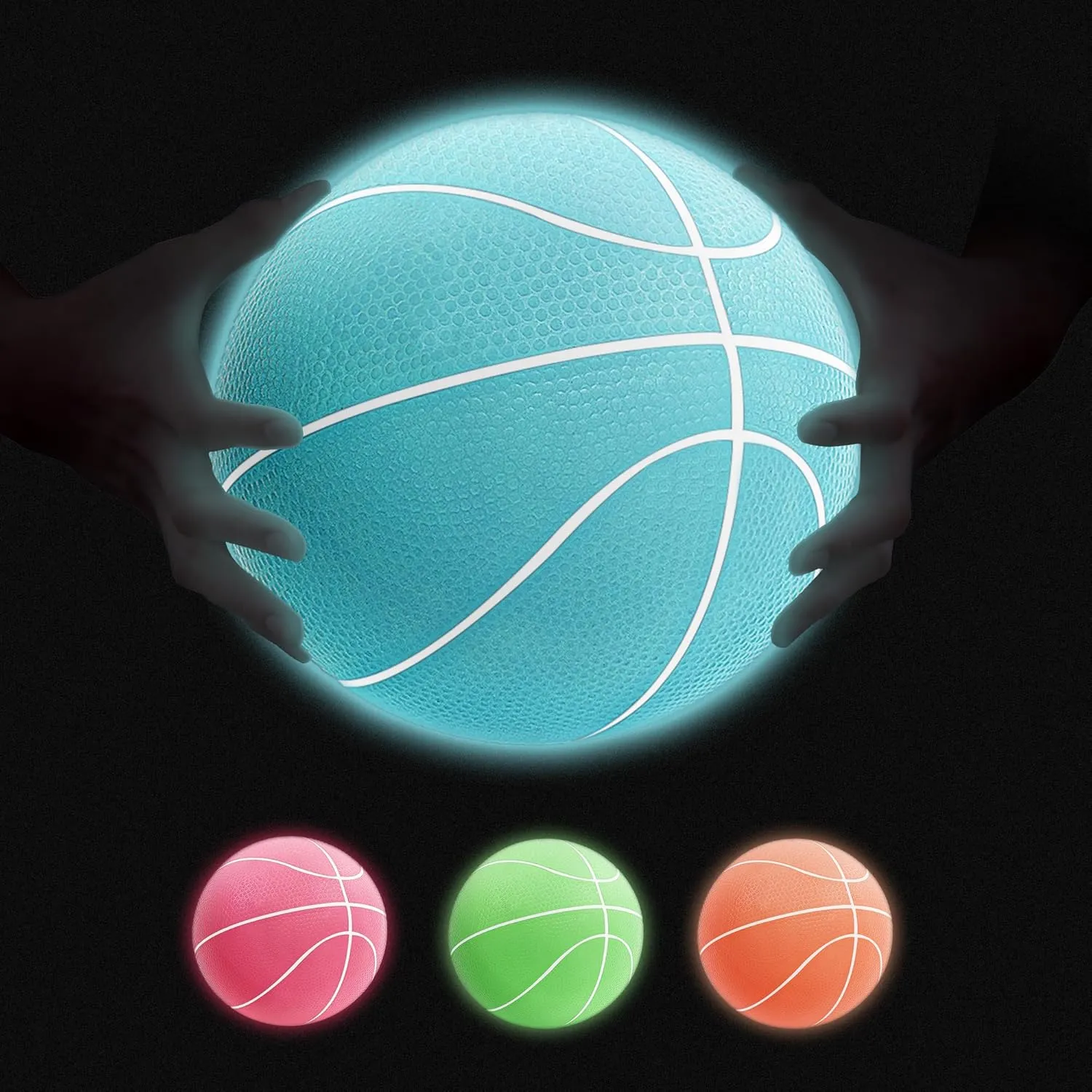 Fastest Glow in the Dark Mini Basketball - 6" x 4 Pack, Indoor/Outdoor, Small Basketballs for Kids to Adults