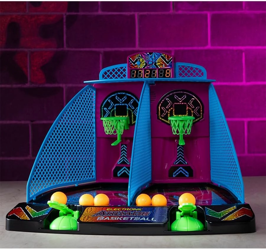 Fat Brain Toys Electronic Arcade Basketball Hyper Neon Games for Ages 6 to 7