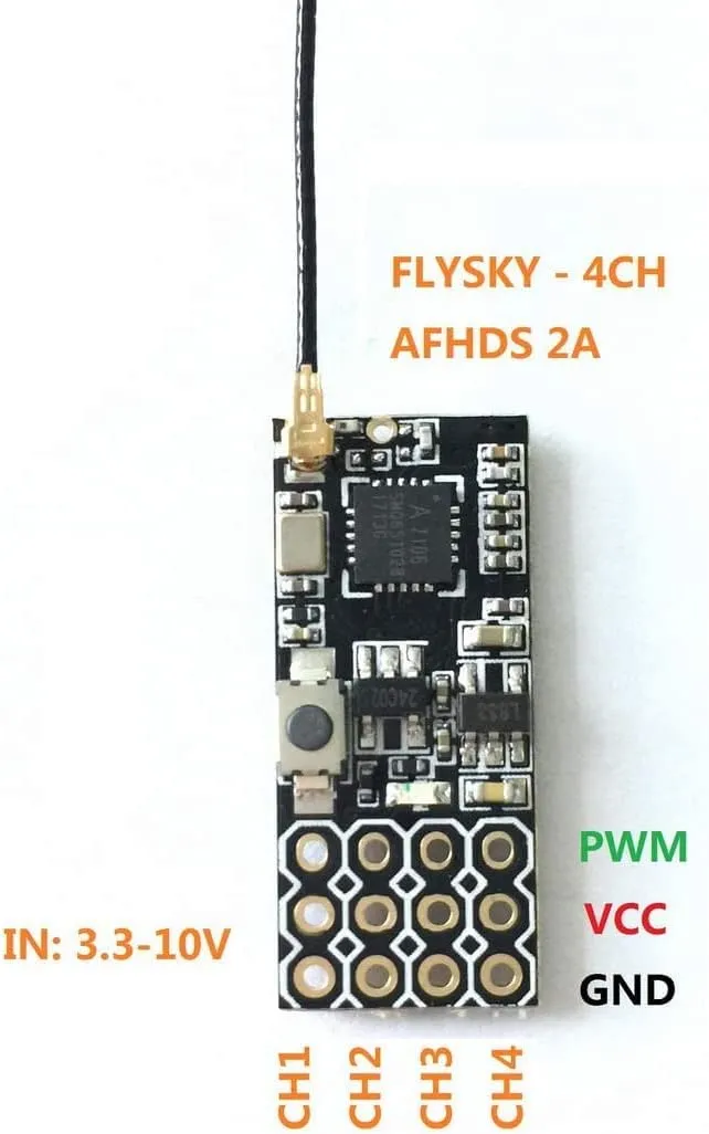 FEICHAO FS2A-4CH AFHDS 2A Mini Receiver PWM Output with FS-RM003 Transmitter Module for Flysky AFHDS 2A Protocol Transmitter (Receiver   Module)