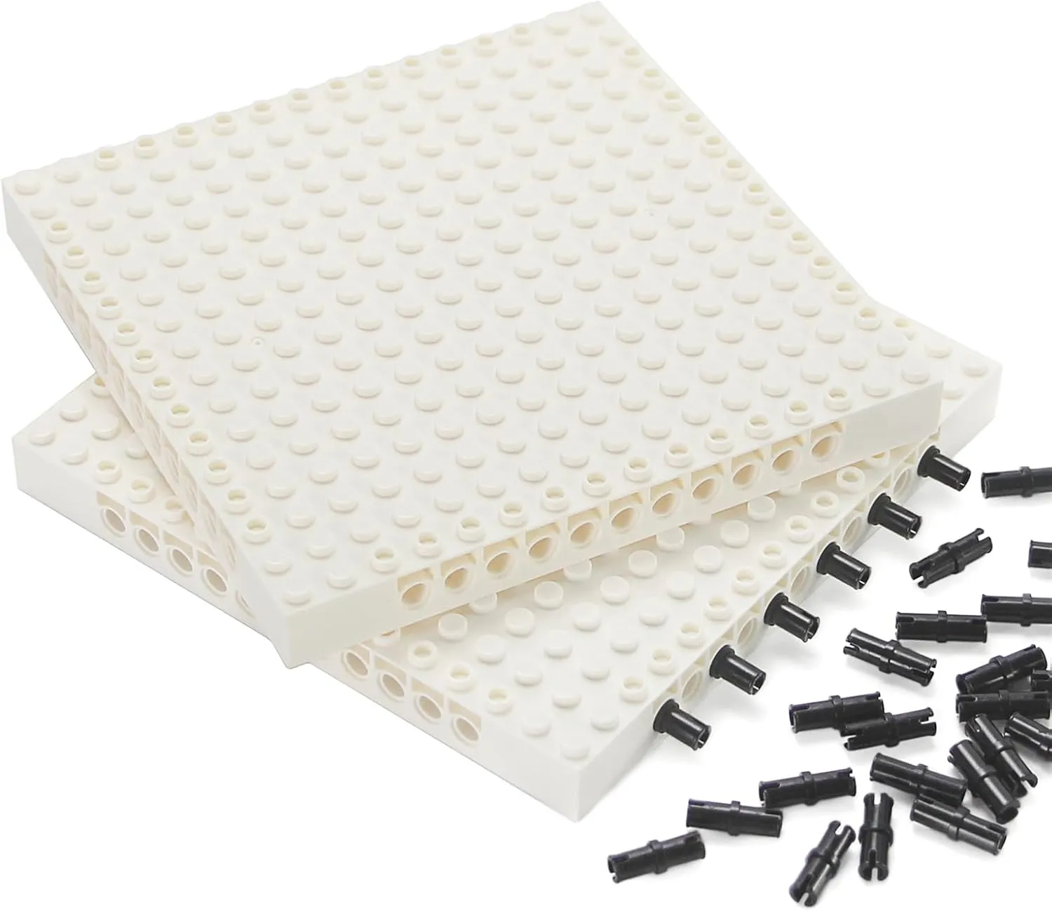 Feleph 18pcs 5" Base Brick 16x16 White Plate 1/3 with Holes and Pin Pixel Art Painting Classic Blocks Compatible with 65803 3673 Major Plates Brands