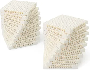 Feleph 18pcs 5" Base Brick 16x16 White Plate 1/3 with Holes and Pin Pixel Art Painting Classic Blocks Compatible with 65803 3673 Major Plates Brands