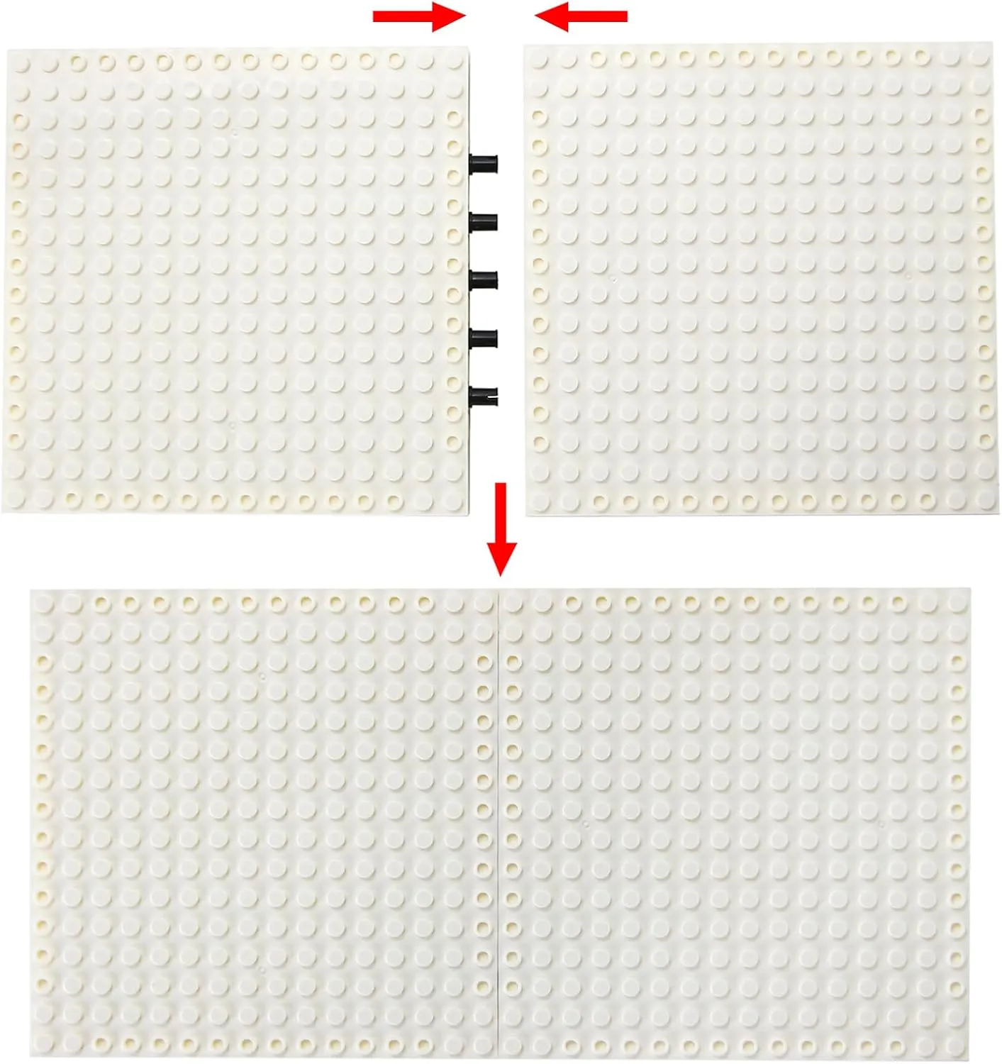 Feleph 18pcs 5" Base Brick 16x16 White Plate 1/3 with Holes and Pin Pixel Art Painting Classic Blocks Compatible with 65803 3673 Major Plates Brands