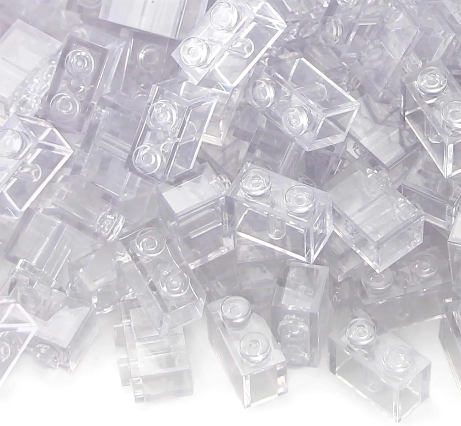 Feleph 1x2 Bricks Bulk 450 Pieces Clear Classic Basic Parts Building Creative Play Set Blocks Toy Accessories Compatible with 3004 Major Brands