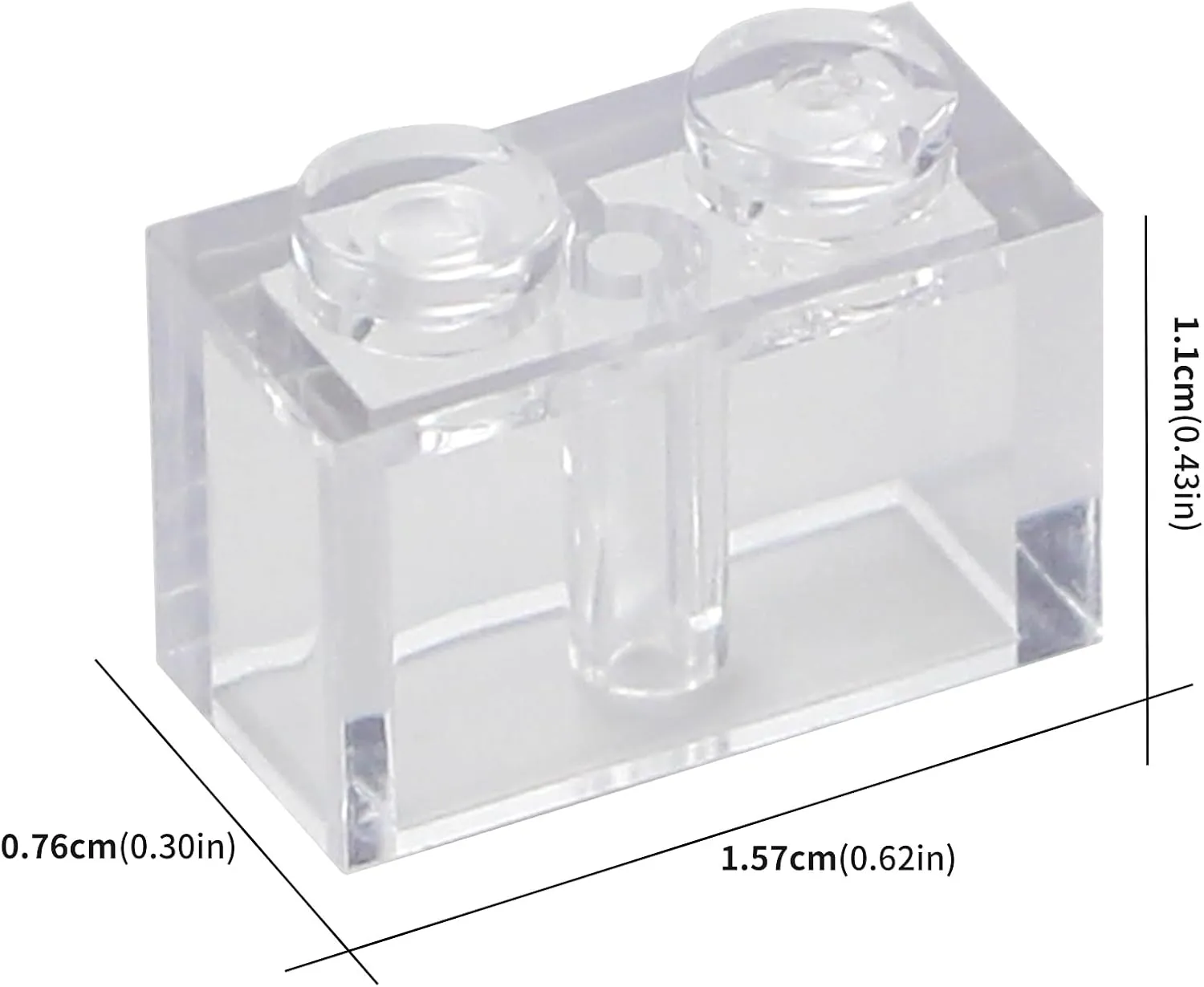 Feleph 1x2 Bricks Bulk 450 Pieces Clear Classic Basic Parts Building Creative Play Set Blocks Toy Accessories Compatible with 3004 Major Brands