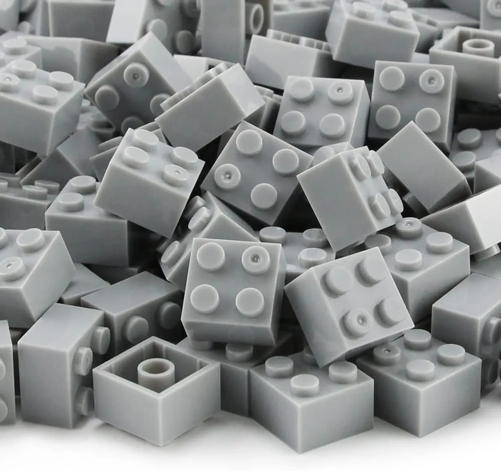 Feleph 2x2 Bricks Light Gray Medium Stone Grey 400 Pieces Parts Classic Building Creative Play Blocks Set Accessories Creative Play Compatible with 3003 Major Brands Building Blocks Toy