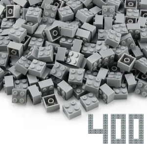 Feleph 2x2 Bricks Light Gray Medium Stone Grey 400 Pieces Parts Classic Building Creative Play Blocks Set Accessories Creative Play Compatible with 3003 Major Brands Building Blocks Toy
