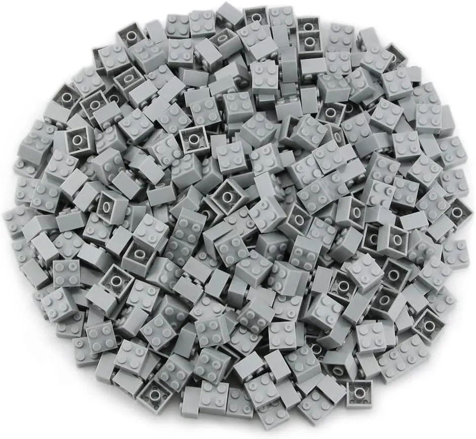 Feleph 2x2 Bricks Light Gray Medium Stone Grey 400 Pieces Parts Classic Building Creative Play Blocks Set Accessories Creative Play Compatible with 3003 Major Brands Building Blocks Toy