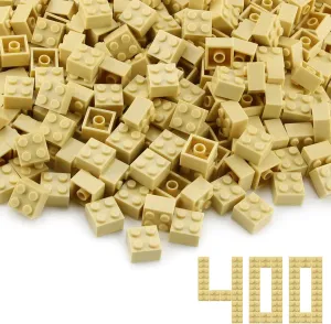 Feleph 2x2 Bricks Tan 400 Pieces Parts Classic Building Creative Play Blocks Set Toy Classic Accessories Creative Play Compatible with 3003 Major Brick Brands Building Blocks Toy