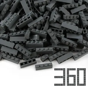 Feleph 360 Pieces 1x4 Bricks Dark Stone Gray Classic Parts Building Creative Play Blocks Set Toy Classic Accessories Compatible with 3010 3066 Major Brick Brands