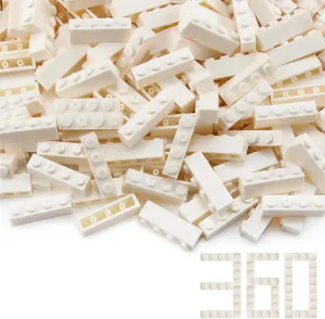 Feleph 360 Pieces 1x4 Bricks White Classic Parts Building Creative Play Blocks Set Toy Classic Accessories Compatible with 3010 3066 Major Brick Brands