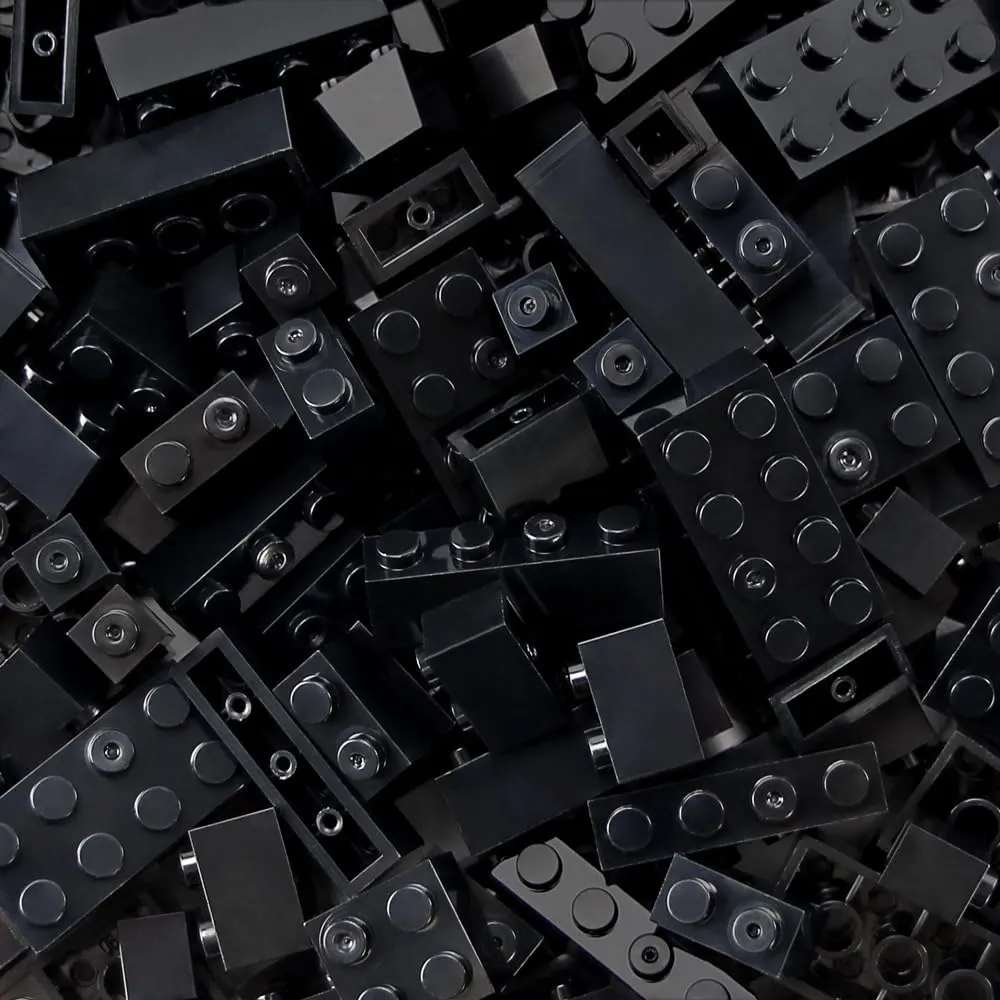 Feleph Mixed Sized Black Bulk Bricks Classic 260 Pieces Building Creative Play Blocks Set Parts Toy Kids Compatible with Major Brands
