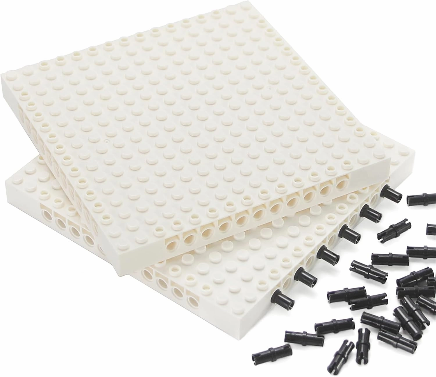 Feleph 9pcs Brick 16x16 White Plate 1/3 with Holes and Pin Pixel Art Painting Classic Blocks Compatible with 65803 3673 Major Base Plates Brands