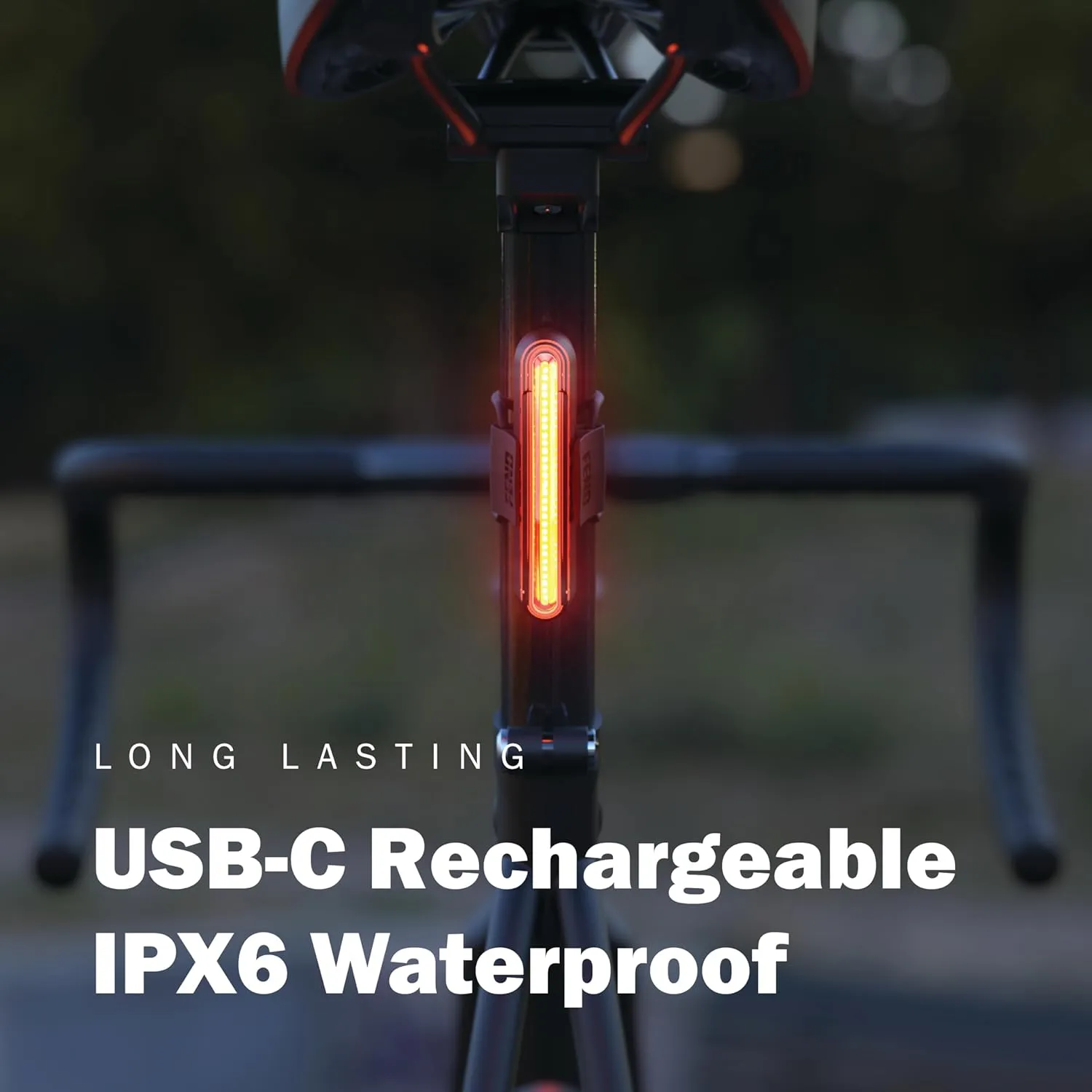 FEND Super Bike Light Set – Ultra-Bright USB-C Rechargeable Front & Rear Lights, 30 Lumen Output, IPX6 Waterproof, Solid/Flash Modes, FEND Super Helmet or Bike Mount Compatible