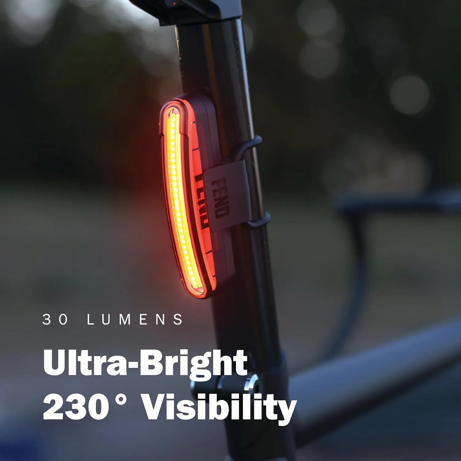 FEND Super Bike Light Set – Ultra-Bright USB-C Rechargeable Front & Rear Lights, 30 Lumen Output, IPX6 Waterproof, Solid/Flash Modes, FEND Super Helmet or Bike Mount Compatible