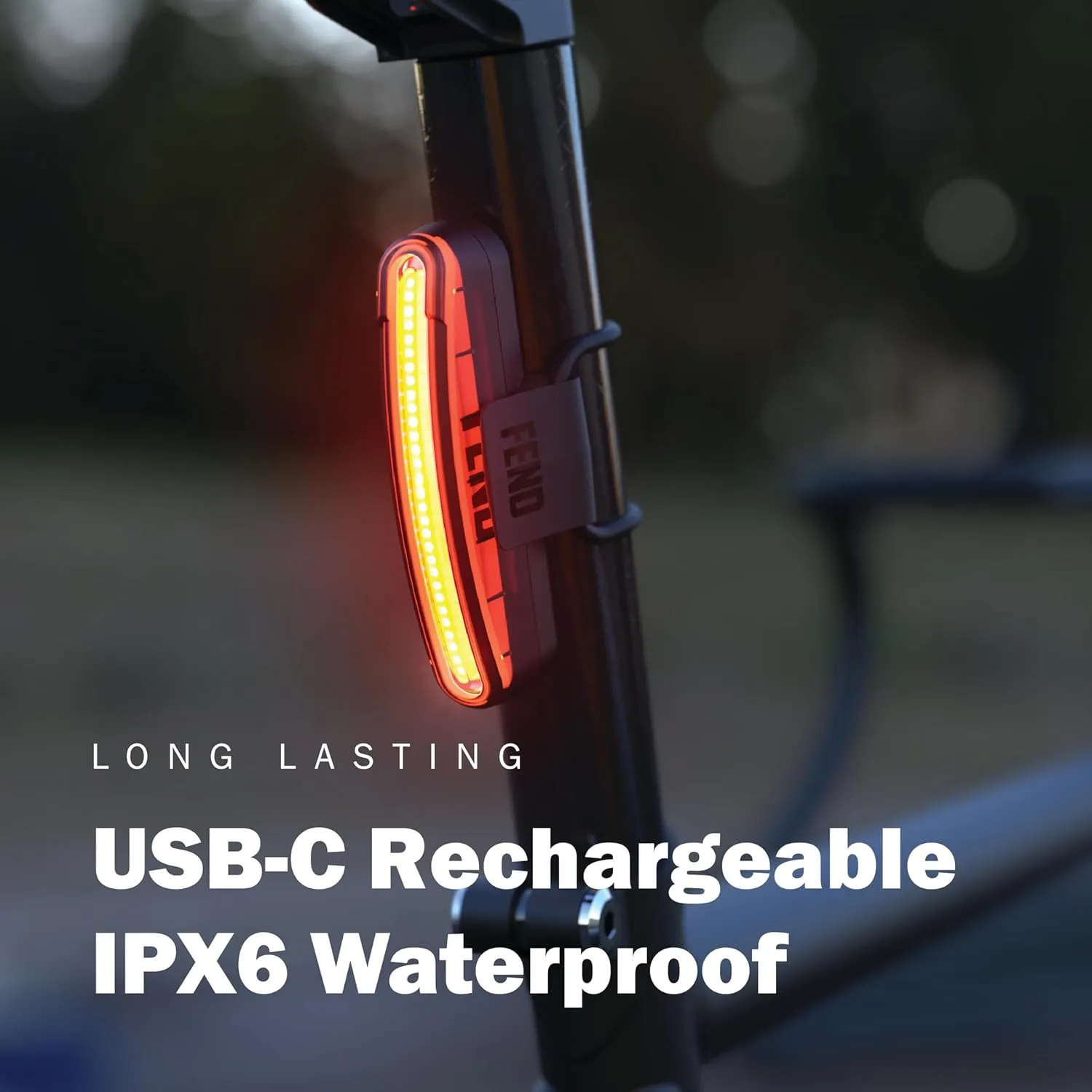 FEND Super Bike Light Set – Ultra-Bright USB-C Rechargeable Front & Rear Lights, 30 Lumen Output, IPX6 Waterproof, Solid/Flash Modes, FEND Super Helmet or Bike Mount Compatible