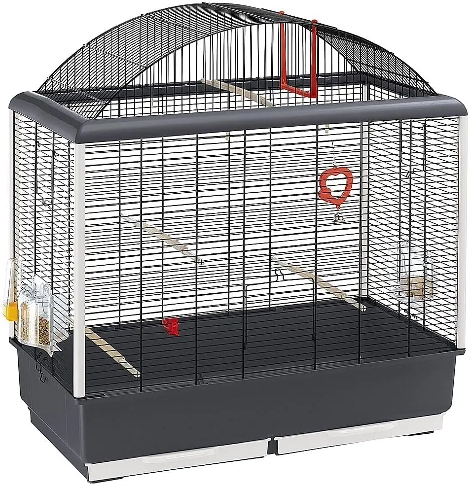 Ferplast 52063811 Palladio 5 Bird Cage for Budgerigars Fully-Equipped Approx. 71 x 38 x 78 cm Black
