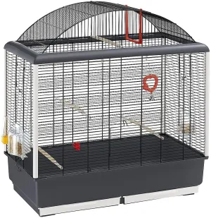 Ferplast 52063811 Palladio 5 Bird Cage for Budgerigars Fully-Equipped Approx. 71 x 38 x 78 cm Black