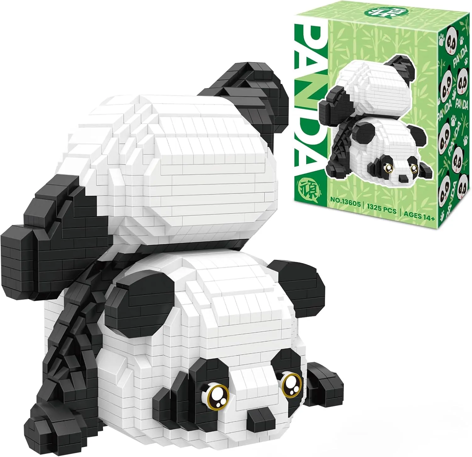 Finger Rock Creator Panda Mini Building Set, 1325Pcs Cute Animals Micro Bricks Building Kit, Party Favors for Kids Adults Boys Girls 12 