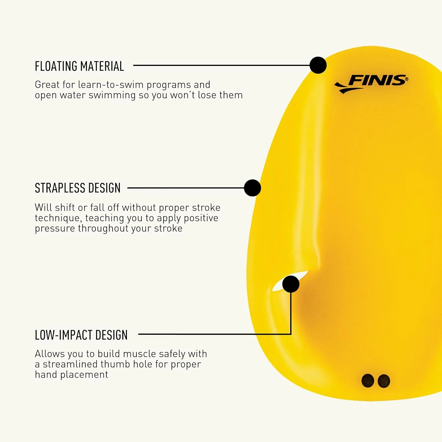 FINIS Agility Paddles Floating - High-Quality Swim Paddles for Lap Swimming - Swim Gear for Beginners to Triathlon Athletes - Pool and Swimming Accessories to Improve Speed and Form